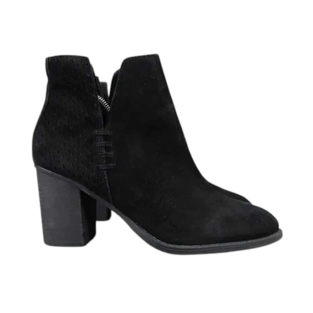 Steve Madden Shoes Womens 10 Booties Fashion Leather Cutout Stacked Heel Shepp